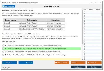 Microsoft 70-413 Designing and Implementing a Server Infrastructure Practice test exam simulator test engine exam Prep practice test questions answers Image 14