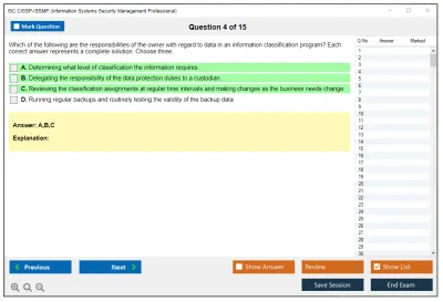 ISC2 CISSP-ISSMP Information Systems Security Management Professional Practice test exam simulator test engine exam Prep practice test questions answers Image 4