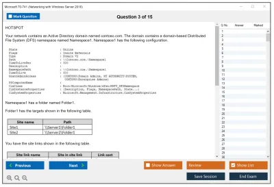 Microsoft 70-741 Networking with Windows Server 2016 Practice test exam simulator test engine exam Prep practice test questions answers Image 3