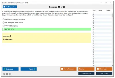 CompTIA N10-007 CompTIA Network+ 2018 Practice test exam simulator test engine exam Prep practice test questions answers Image 13