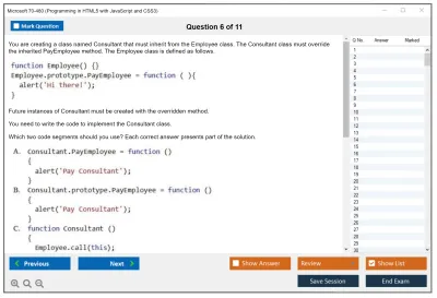 Microsoft 70-480 Programming in HTML5 with JavaScript and CSS3 Practice test exam simulator test engine exam Prep practice test questions answers Image 6