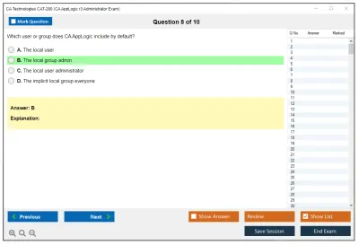 CA Technologies CAT-280 CA AppLogic r3 Administrator Exam Practice test exam simulator test engine exam Prep practice test questions answers Image 8