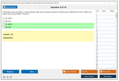 Salesforce Marketing-Cloud-Developer Salesforce Certified Marketing Cloud Developer Practice test exam simulator test engine exam Prep practice test questions answers Image 5