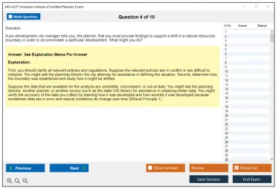 APA AICP American Institute of Certified Planners Exam Practice test exam simulator test engine exam Prep practice test questions answers Image 4