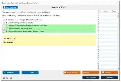 Google Looker-Business-Analyst Looker Business AnalystExam Practice test exam simulator test engine exam Prep practice test questions answers Image 2