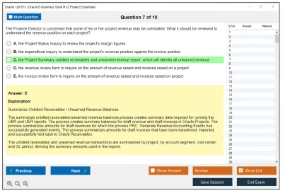 Oracle 1z0-511 Oracle E-Business Suite R12 Project Essentials Practice test exam simulator test engine exam Prep practice test questions answers Image 7