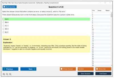 Test Prep THEA-Test Texas Higher Education Assessment - Mathematics, Reading Comprehension Practice test exam simulator test engine exam Prep practice test questions answers Image 6