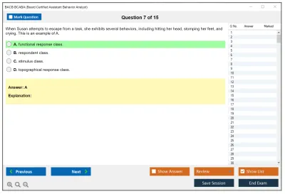 BACB BCABA Board Certified Assistant Behavior Analyst Practice test exam simulator test engine exam Prep practice test questions answers Image 7