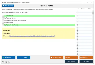 NetSuite ERP-Consultant NetSuite ERP Consultant Exam Practice test exam simulator test engine exam Prep practice test questions answers Image 4
