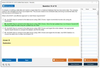 Amazon AWS DAS-C01 AWS Certified Data Analytics - Specialty Practice test exam simulator test engine exam Prep practice test questions answers Image 10