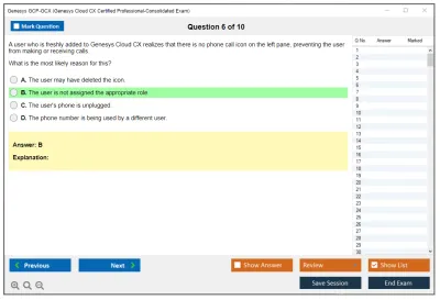 Genesys GCP-GCX Genesys Cloud CX Certified Professional - Consolidated Exam Practice test exam simulator test engine exam Prep practice test questions answers Image 6