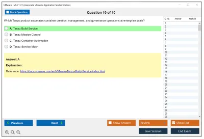 VMware 1V0-71.21 Associate VMware Application Modernization Practice test exam simulator test engine exam Prep practice test questions answers Image 10