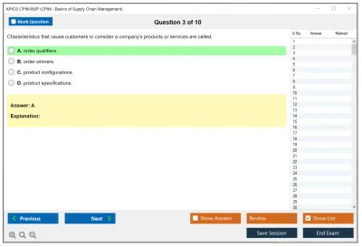 APICS CPIM-BSP CPIM - Basics of Supply Chain Management Practice test exam simulator test engine exam Prep practice test questions answers Image 3