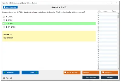 Nokia 4A0-255 Nokia Advanced Optical Network Design Practice test exam simulator test engine exam Prep practice test questions answers Image 3