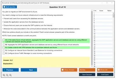 Microsoft AZ-120 Planning and Administering Microsoft Azure for SAP Workloads Practice test exam simulator test engine exam Prep practice test questions answers Image 10