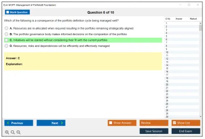 Exin MOPF Management of Portfolio® Foundation Practice test exam simulator test engine exam Prep practice test questions answers Image 6