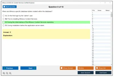Alfresco ACSCE-5X Alfresco Content Services Certified Engineer Practice test exam simulator test engine exam Prep practice test questions answers Image 9