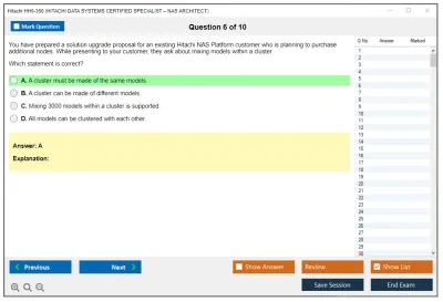Hitachi HH0-350 HITACHI DATA SYSTEMS CERTIFIED SPECIALIST – NAS ARCHITECT Practice test exam simulator test engine exam Prep practice test questions answers Image 6