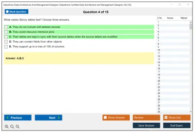 Salesforce Data-Architecture-And-Management-Designer Salesforce Certified Data Architecture and Management Designer Practice test exam simulator test engine exam Prep practice test questions answers Image 4