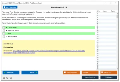 Microsoft MB-240 Microsoft Dynamics 365 Field Service Functional Consultant Practice test exam simulator test engine exam Prep practice test questions answers Image 6