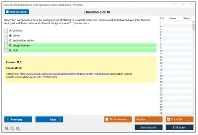 Cisco 300-630 Implementing Cisco Application Centric Infrastructure - Advanced (DCACIA) Practice test exam simulator test engine exam Prep practice test questions answers Image 5