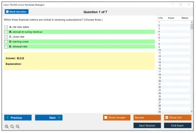 Cisco 700-805 Cisco Renewals Manager (700-805 CRM) Practice test exam simulator test engine exam Prep practice test questions answers Image 1