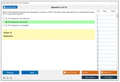 Isaca COBIT-2019 COBIT 2019 Foundation Practice test exam simulator test engine exam Prep practice test questions answers Image 3