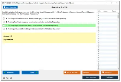 IBM P2090-045 IBM InfoSphere Information Server for Data Integration Fundamentals Technical Mastery Test v1 Exam Practice test exam simulator test engine exam Prep practice test questions answers Image 7