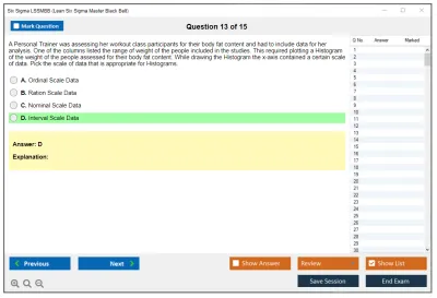 Six Sigma LSSMBB Lean Six Sigma Master Black Belt Practice test exam simulator test engine exam Prep practice test questions answers Image 13