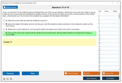 ECCouncil 312-75 Certified EC-Council Instructor (CEI) Practice test exam simulator test engine exam Prep practice test questions answers Image 10