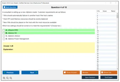Nutanix NCS-Core Nutanix Certified Services Core Infrastructure Professional Practice test exam simulator test engine exam Prep practice test questions answers Image 4