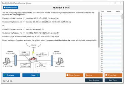 Exin SCNS SCNS Tactical Perimeter Defense Practice test exam simulator test engine exam Prep practice test questions answers Image 1