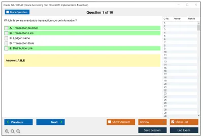Oracle 1z0-1060-20 Oracle Accounting Hub Cloud 2020 Implementation Essentials Practice test exam simulator test engine exam Prep practice test questions answers Image 1