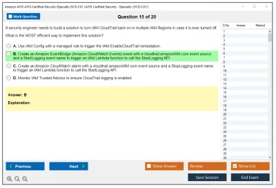Amazon AWS AWS-Certified-Security-Specialty-SCS-C01 AWS Certified Security - Specialty (SCS-C01) Practice test exam simulator test engine exam Prep practice test questions answers Image 15