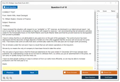 Cima CS3 Strategic Case Study Exam 2021 Practice test exam simulator test engine exam Prep practice test questions answers Image 6