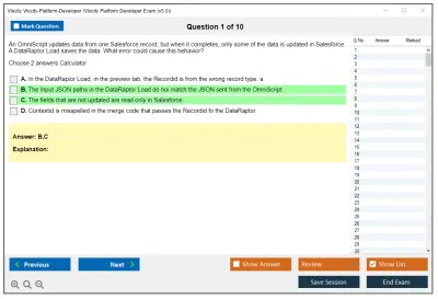 Vlocity Vlocity-Platform-Developer Vlocity Platform Developer Exam (v5.0) Practice test exam simulator test engine exam Prep practice test questions answers Image 1