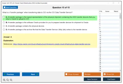 Oracle 1z0-1072-22 Oracle Cloud Infrastructure 2022 Architect Associate Practice test exam simulator test engine exam Prep practice test questions answers Image 15