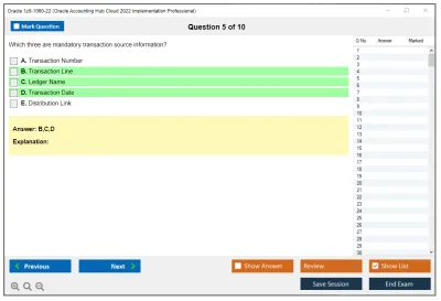 Oracle 1z0-1060-22 Oracle Accounting Hub Cloud 2022 Implementation Professional Practice test exam simulator test engine exam Prep practice test questions answers Image 5