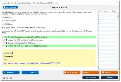 Nutanix NCM-MCI-5.15 Nutanix Certified Master - Multicloud Infrastructure (NCM-MCI) 5.15 Practice test exam simulator test engine exam Prep practice test questions answers Image 4