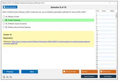 VMware 2V0-61.19 VMware Professional Workspace ONE Exam 2019 Practice test exam simulator test engine exam Prep practice test questions answers Image 8