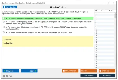Salesforce Heroku-Architect Salesforce Certified Heroku Architect Practice test exam simulator test engine exam Prep practice test questions answers Image 7