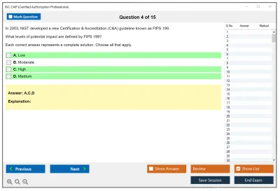 ISC2 CAP Certified Authorization Professional Practice test exam simulator test engine exam Prep practice test questions answers Image 4