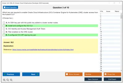 Oracle 1z0-1084-20 Oracle Cloud Infrastructure Developer 2020 Associate Practice test exam simulator test engine exam Prep practice test questions answers Image 3