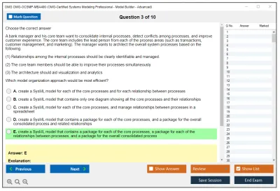 OMG OMG-OCSMP-MBA400 OMG-Certified Systems Modeling Professional - Model Builder – Advanced Practice test exam simulator test engine exam Prep practice test questions answers Image 3