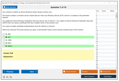 Microsoft 70-740 Installation, Storage, and Compute with Windows Server 2016 Practice test exam simulator test engine exam Prep practice test questions answers Image 7