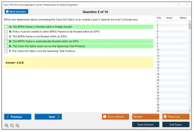 Cisco 700-702 Cisco Application Centric Infrastructure for System Engineers Practice test exam simulator test engine exam Prep practice test questions answers Image 5