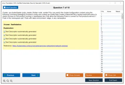 Linux Foundation CKS Certified Kubernetes Security Specialist (CKS) Practice test exam simulator test engine exam Prep practice test questions answers Image 7