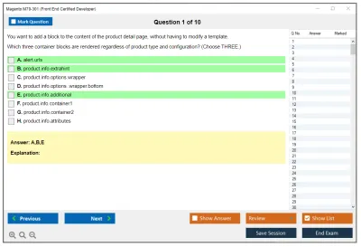 Magento M70-301 Magento Front End Developer Certification Exam Practice test exam simulator test engine exam Prep practice test questions answers Image 1