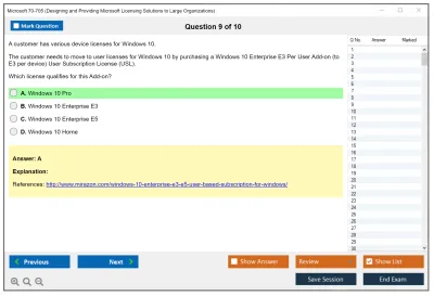 Microsoft 70-705 Designing and Providing Microsoft Licensing Solutions to Large Organizations Practice test exam simulator test engine exam Prep practice test questions answers Image 9