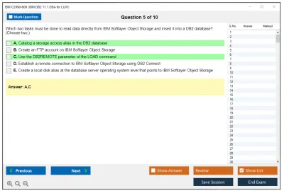 IBM C2090-600 IBM DB2 11.1 DBA for LUW Practice test exam simulator test engine exam Prep practice test questions answers Image 5